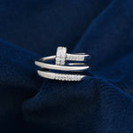 Load image into Gallery viewer, Nail statement Ring (Rhodium Plated)