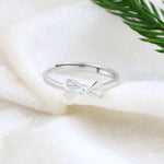 Load image into Gallery viewer, Bow Ring (Rhodium Plated)