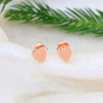 Load image into Gallery viewer, Heart Studs (Rose-gold Plated)