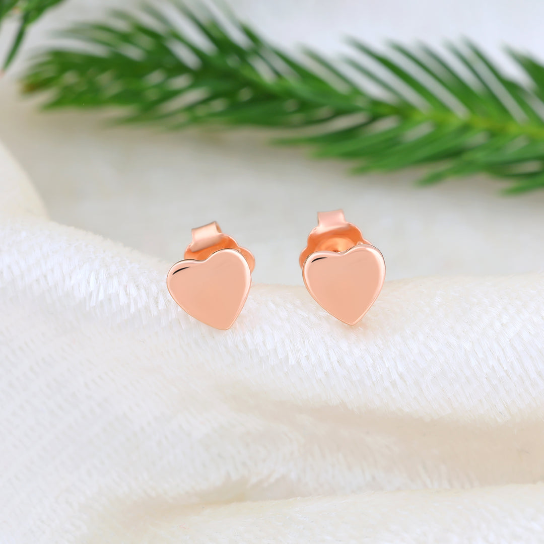 Heart Studs (Rose-gold Plated)