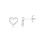 Load image into Gallery viewer, Half a Heart Studs(Rhodium Plated)