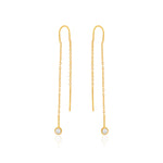 Load image into Gallery viewer, Zircon Drop Threader Earrings (Gold Plated)
