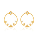 Load image into Gallery viewer, Halo Zircon Studs (Gold Plated)