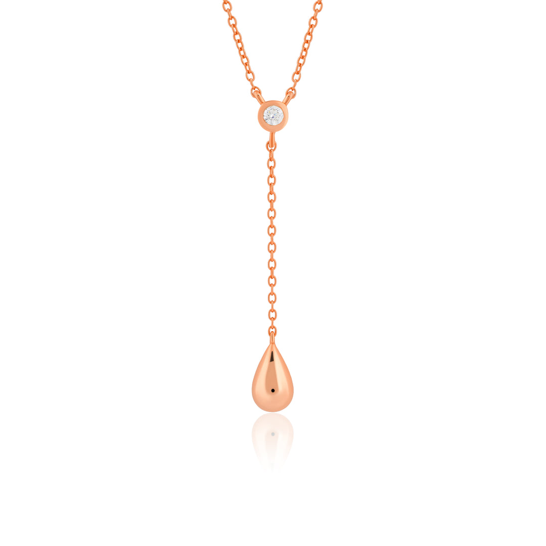 Teardrop Necklace (Rose Gold Plated)