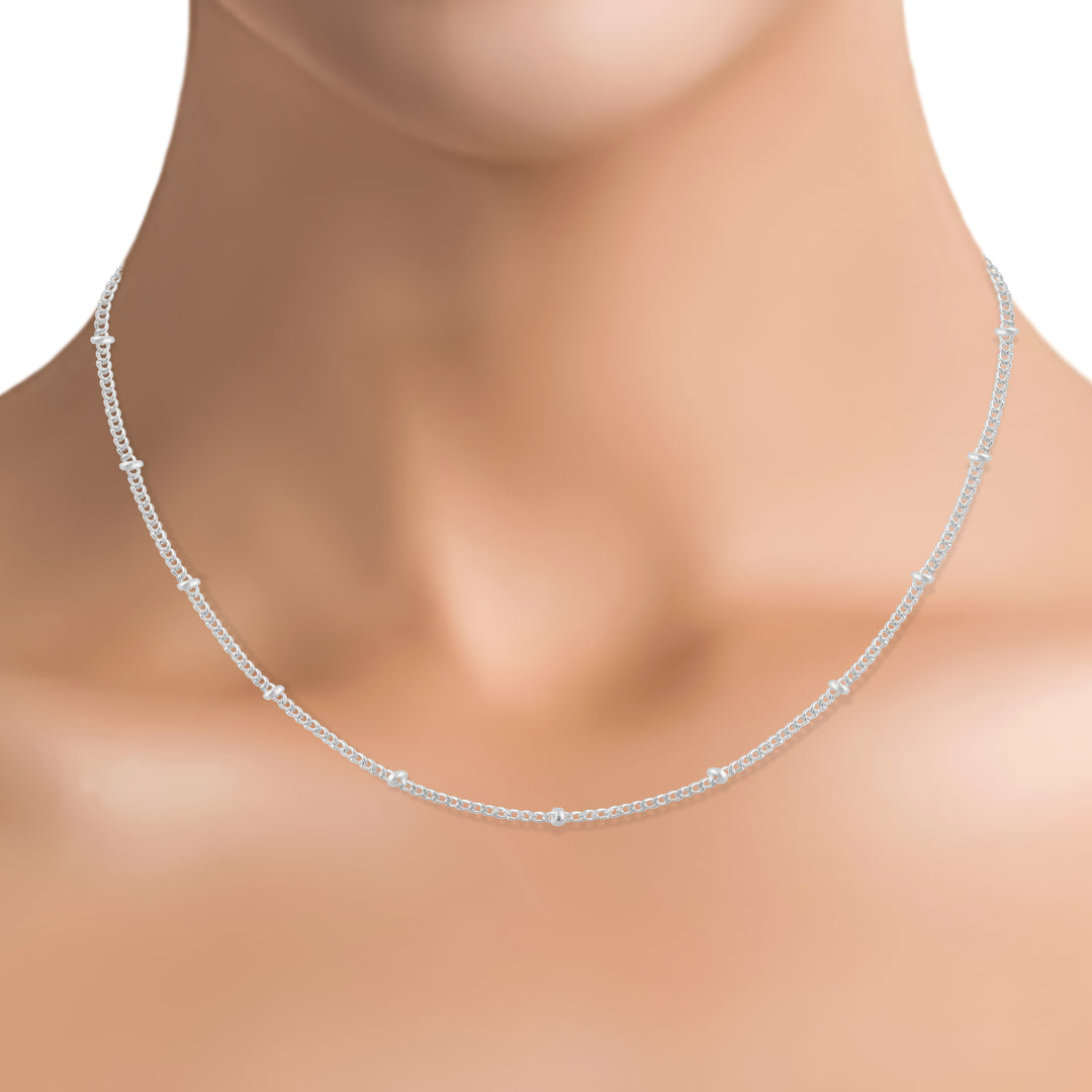 Knotted Chain  (Rhodium Plated)