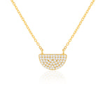 Load image into Gallery viewer, Crescent Zircon Necklace (Gold Plated)