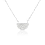 Load image into Gallery viewer, Crescent Zircon Necklace (Rhodium Plated)