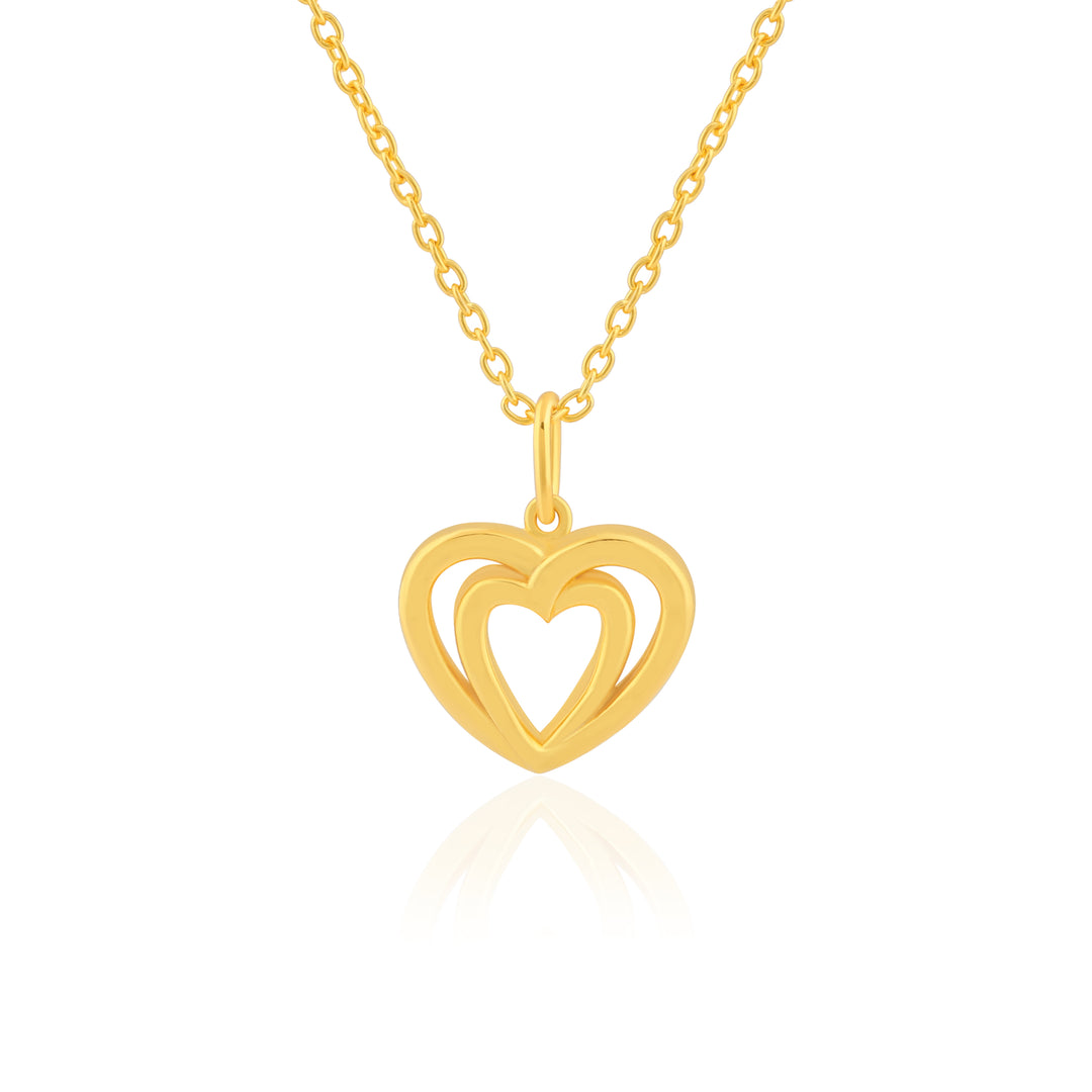 Double Heart Pendant (Gold Plated)
