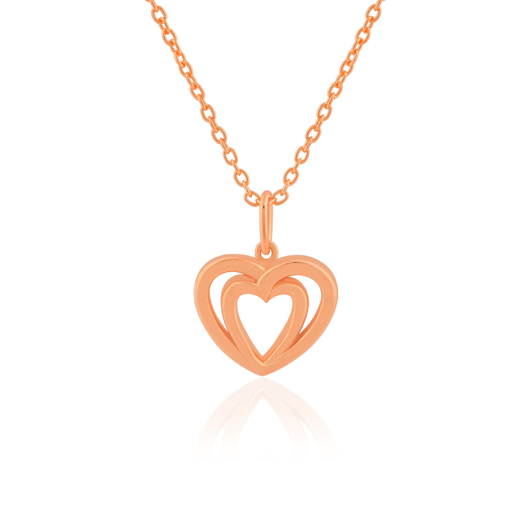 Double Heart Pendant (Rose Gold Plated)