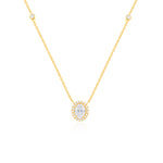 Load image into Gallery viewer, Oval Zircon Necklace (Gold Plated)