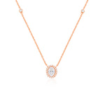 Load image into Gallery viewer, Oval Zircon Necklace (Rose Gold Plated)