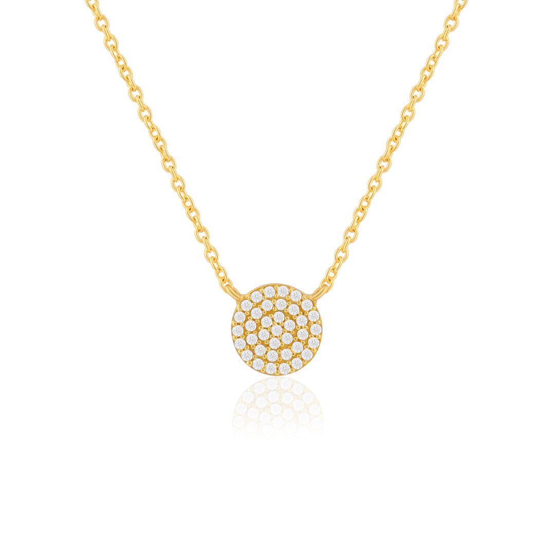 Circle Zircon Necklace (Gold Plated)