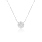 Load image into Gallery viewer, Circle Zircon Necklace (Rhodium Plated)
