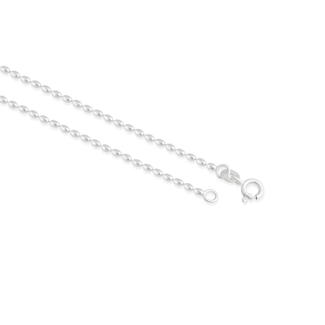 Oval Beaded Chain (Rhodium Plated)