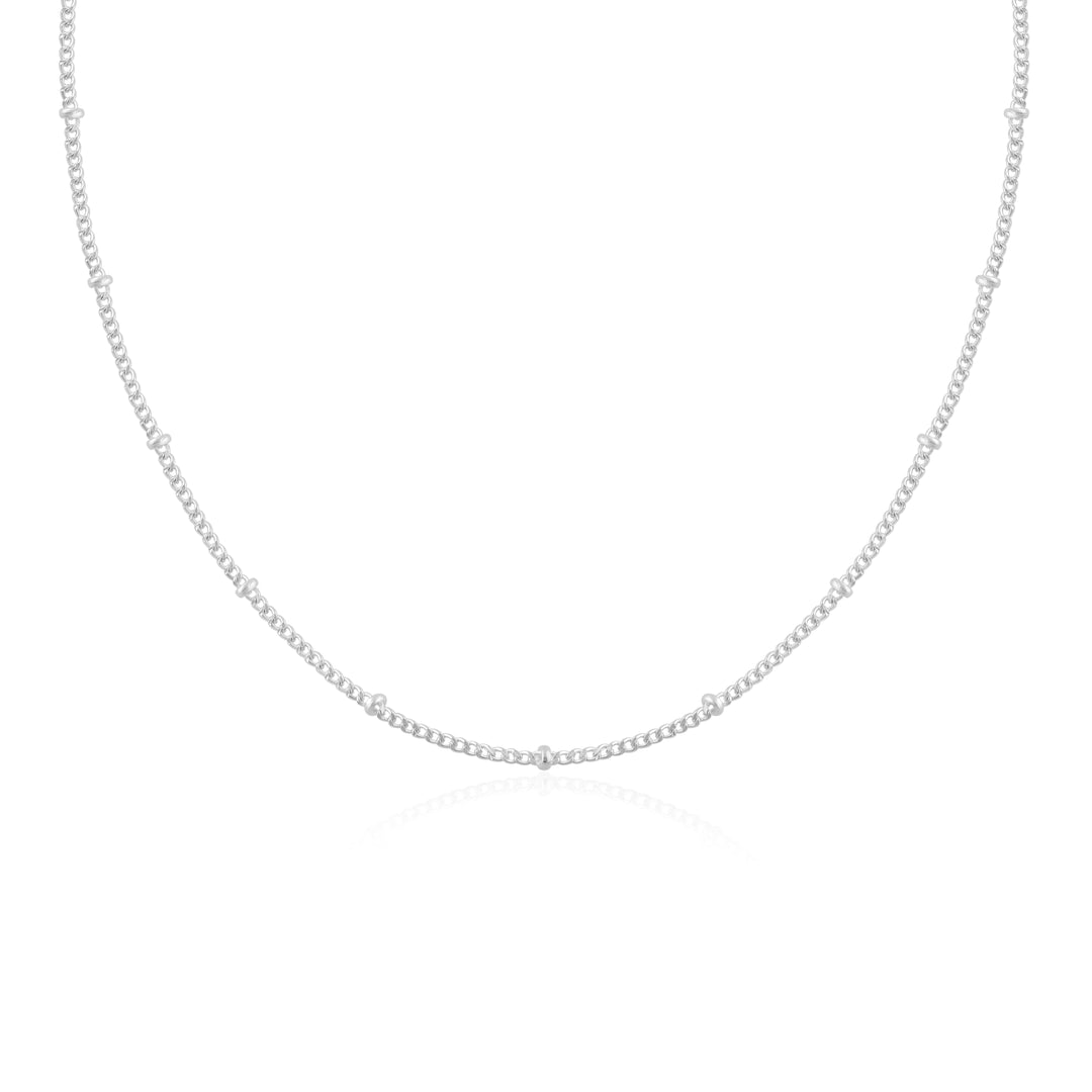 Knotted Chain  (Rhodium Plated)