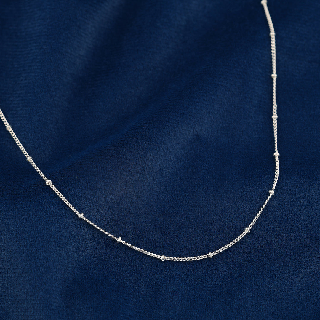 Knotted Chain  (Rhodium Plated)