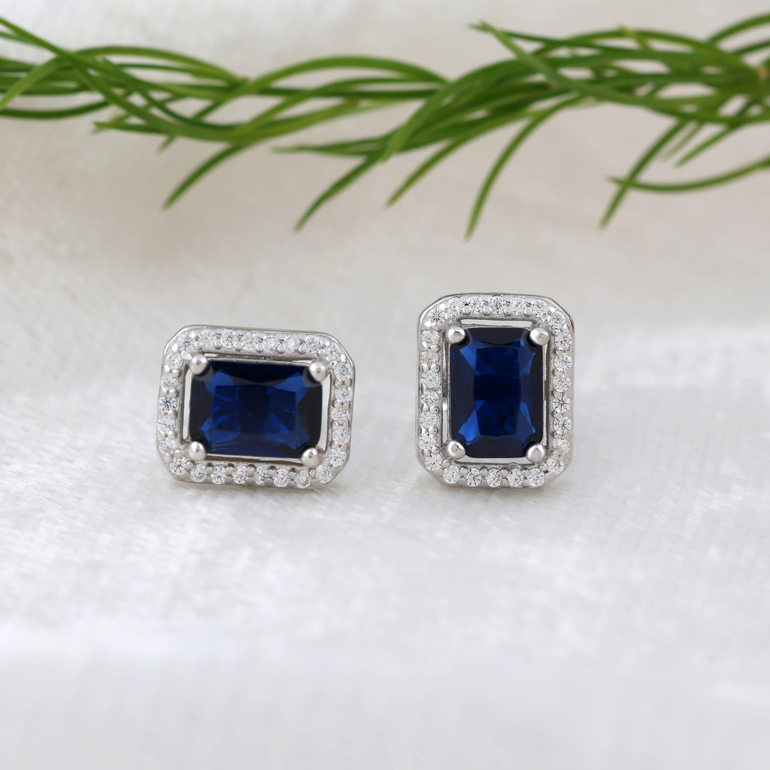 Aura Octa Studs (Rhodium Plated)