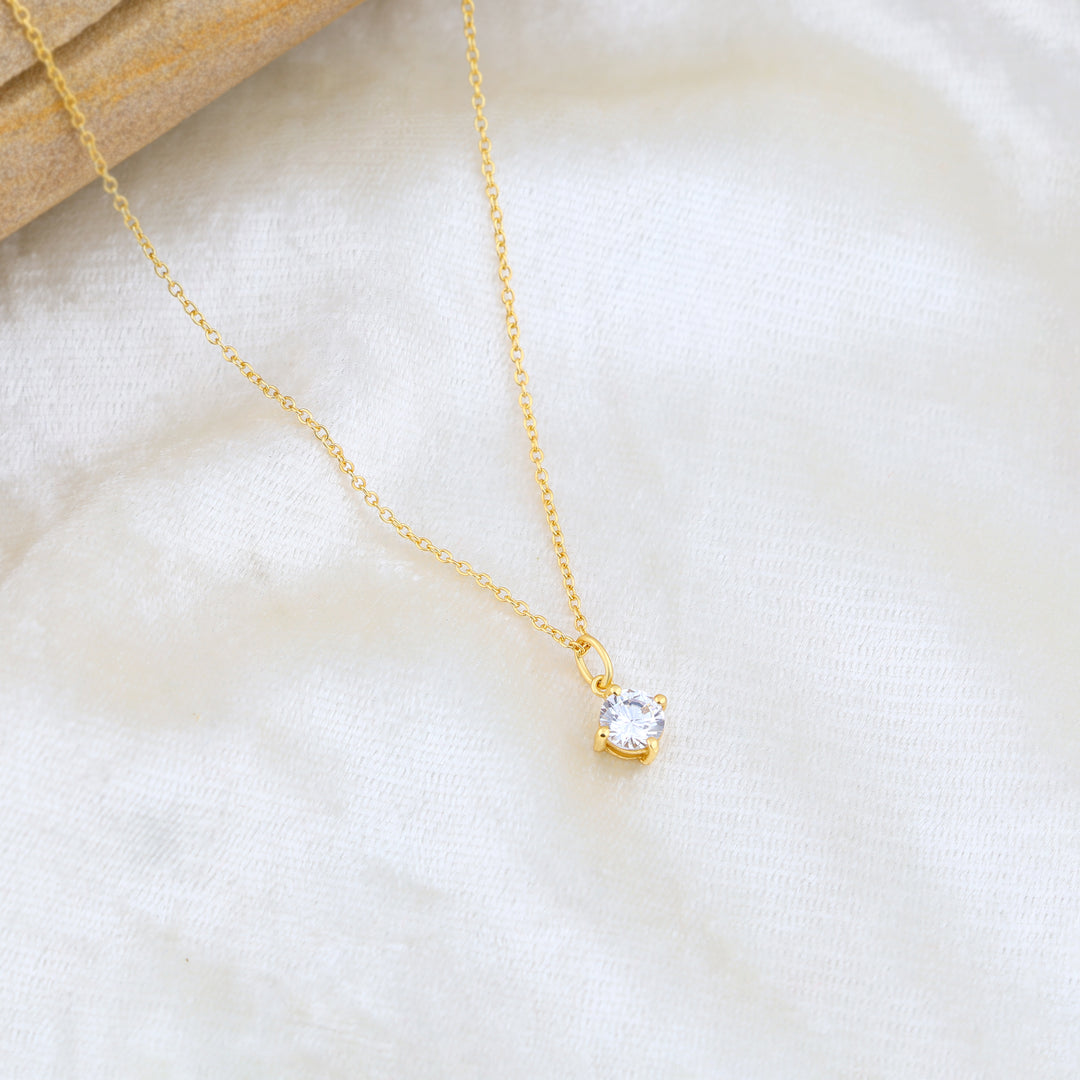 Solitaire Necklace (Gold Plated)