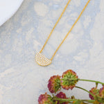 Load image into Gallery viewer, Crescent Zircon Necklace (Gold Plated)