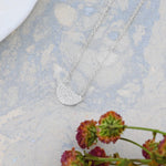 Load image into Gallery viewer, Crescent Zircon Necklace (Rhodium Plated)