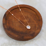 Load image into Gallery viewer, Oval Zircon Necklace (Rose Gold Plated)
