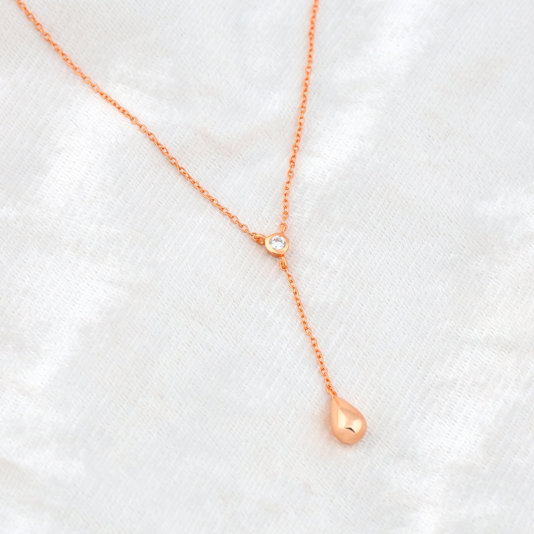 Teardrop Necklace (Rose Gold Plated)