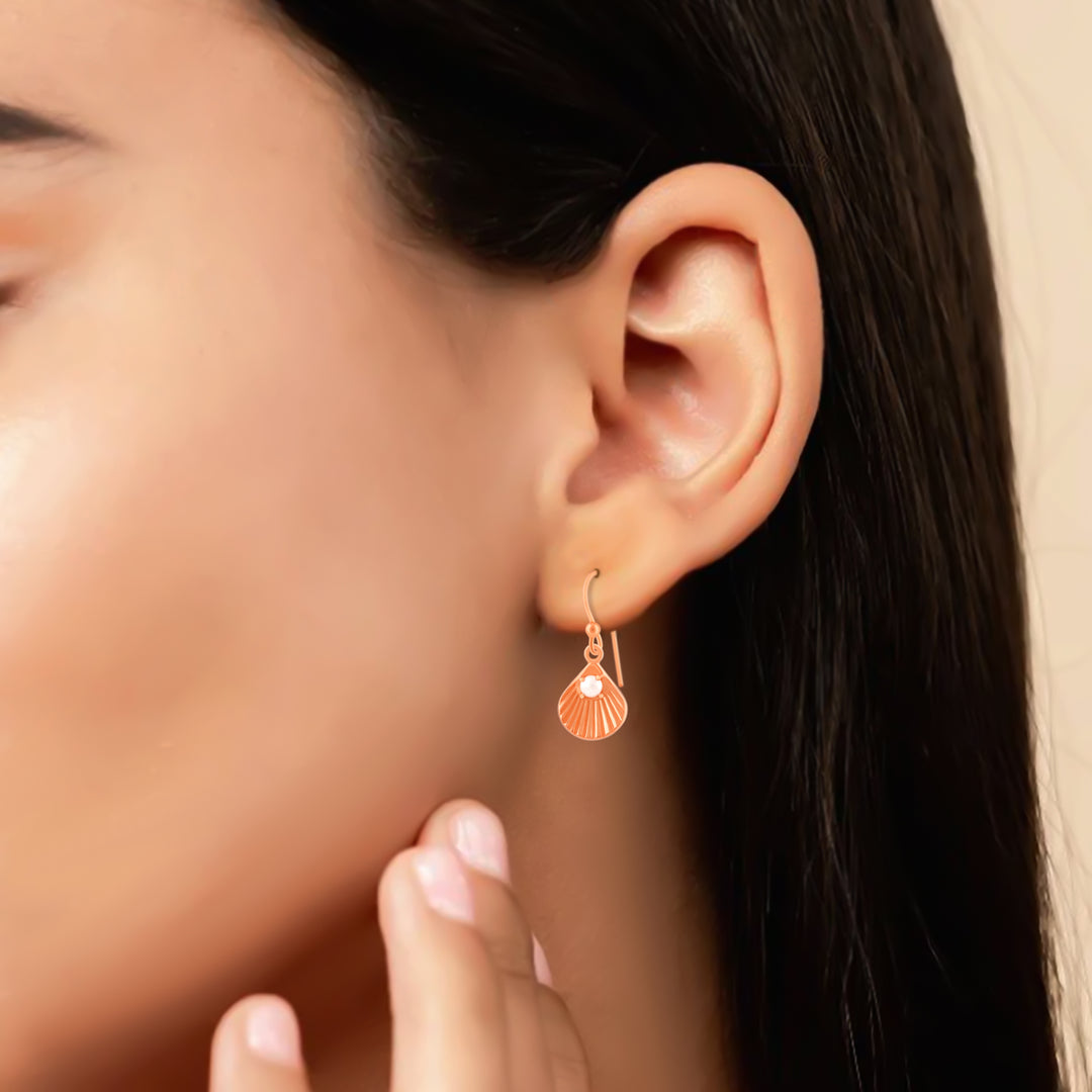 Seashell Earrings (Rose Gold-Plated)