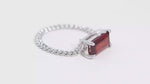 Load and play video in Gallery viewer, Natural Garnet Baguette Ring