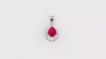 Load and play video in Gallery viewer, Ember Pear Pendant (Rhodium Plated)