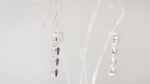 Load and play video in Gallery viewer, Natural Moonstone Rainbow Cabochon & Amethyst Cut Earrings