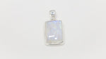 Load and play video in Gallery viewer, Natural Moonstone Rainbow Cushion Cabochon Pendant