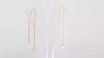 Load and play video in Gallery viewer, Zircon Drop Threader Earrings (Gold Plated)