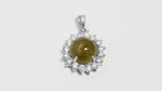 Load and play video in Gallery viewer, Natural Tourmaline Cabochon Pendant With Zircon