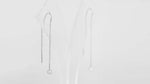 Load and play video in Gallery viewer, Zircon Drop Threader Earrings (Rhodium Plated)