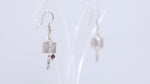 Load and play video in Gallery viewer, Silver Drum Earrings with Garnet