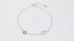 Load and play video in Gallery viewer, Evil Eye and Hamsa Bracelet (Rhodium Plated)
