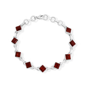 Natural Garnet Cut Bracelet