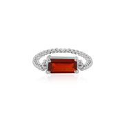 Natural Garnet Baguette Ring