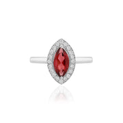 Natural Garnet Cut Marquise Ring