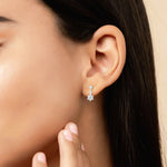Load image into Gallery viewer, Drop Zircon Studs (Rhodium Plated)
