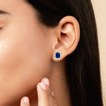 Load image into Gallery viewer, Aura Octa Studs with Zircon in 925 Silver (Rhodium Plated)
