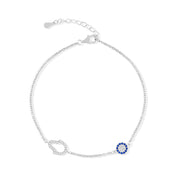 Evil Eye and Hamsa Bracelet (Rhodium Plated)