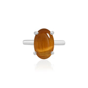 Natural Tiger Eye Cabochon Ring