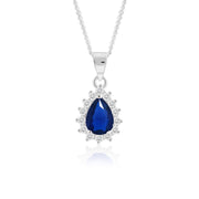 Aura Pear Pendant (Rhodium Plated)