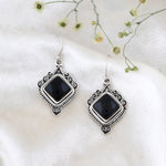 Load image into Gallery viewer, Natural Black Onyx Cab Earrings in 925 Silver
