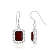 Natural Garnet Faceted Earrings