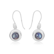 Natural Labradorite Blue Fire Cab Earrings