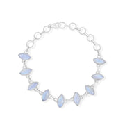 Natural Rainbow Moonstone Cabochon Bracelet