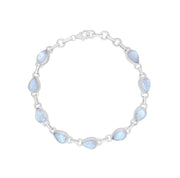 Natural Rainbow Moonstone Cabochon Bracelet