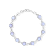 Natural Rainbow Moonstone Cabochon Bracelet